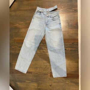 Agolde women’s Relaxed Light Wash Jeans with cutout